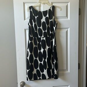 Linen Blend Sleeveless Dot Pattern Dress